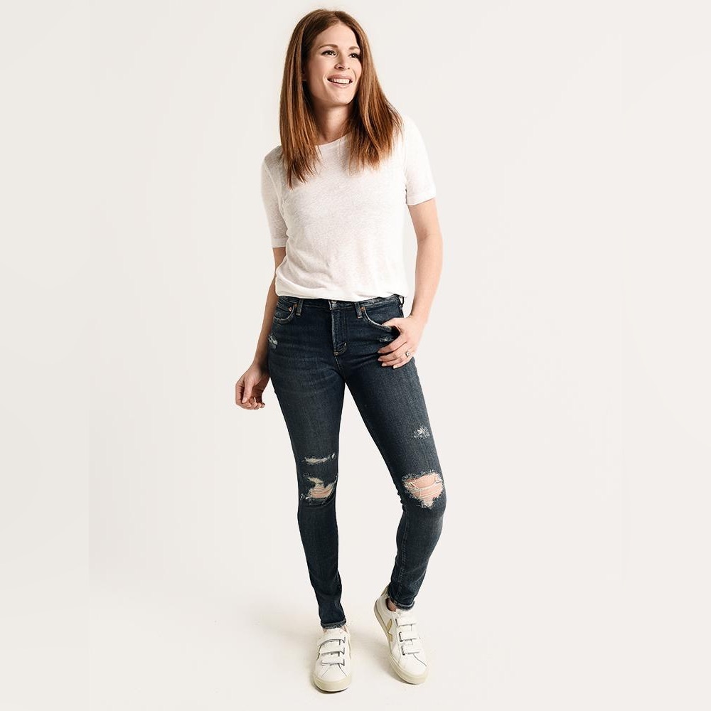 AGOLDE•Mid Rise Distressed Skinny Jeans